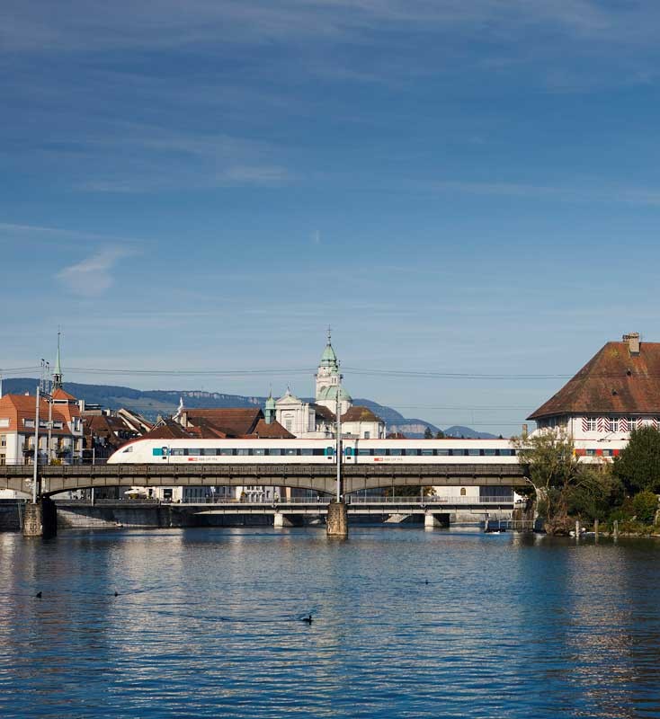 Solothurn, Krummturm, Anreise mit dem Zug